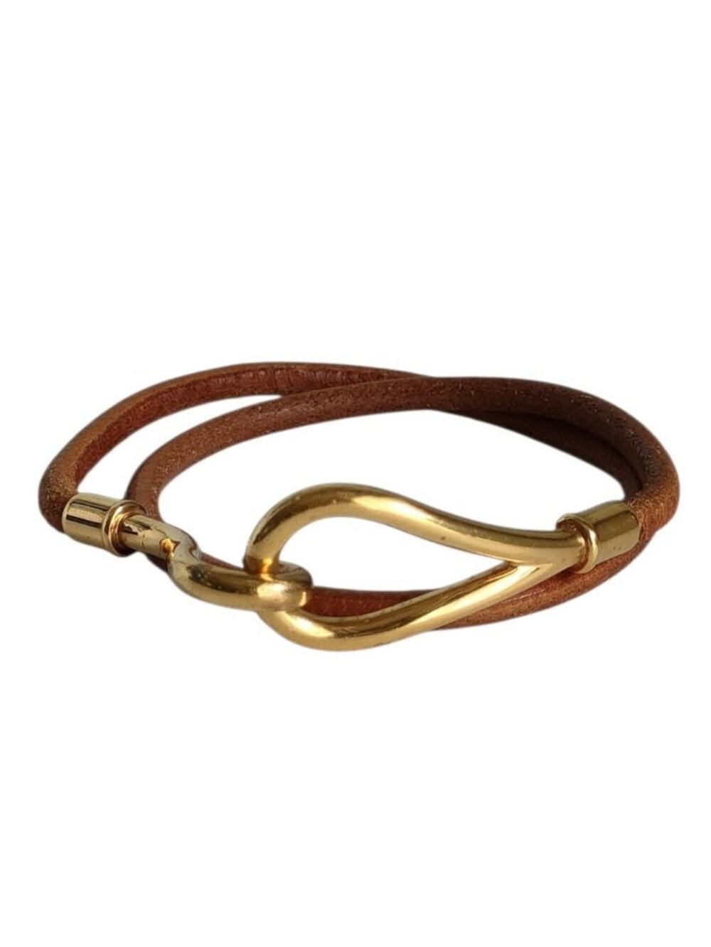 Hermes Leather Jumbo Bracelet Choker Brown
